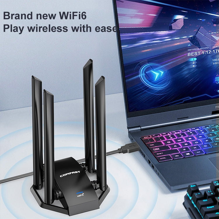 COMFAST CF-966AX Free-drive Dual Band 1800Mbps USB3.0 High Power Wireless WiFi 6 Adapter