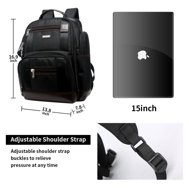 Bopai 11-85301 15.6 inch Large Capacity Multi-layer Zipper Bag Design Breathable Laptop Backpack, Size: 35 x 20 x 43cm