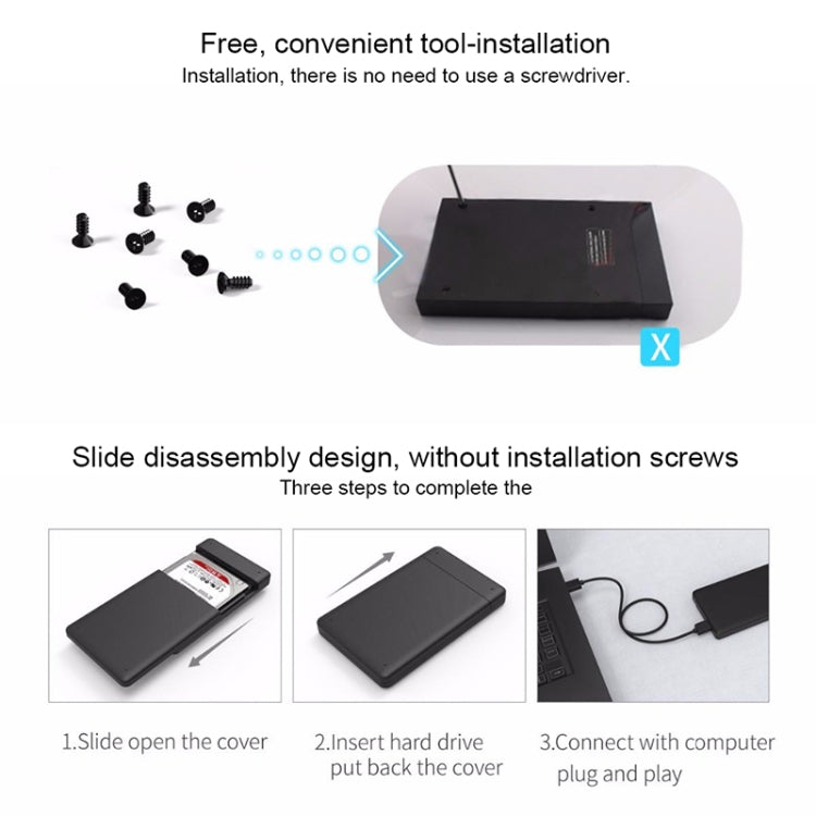 ORICO 2577U3 Grid Texture Design 2.5 inch ABS USB 3.0 Hard Drive Enclosure Box