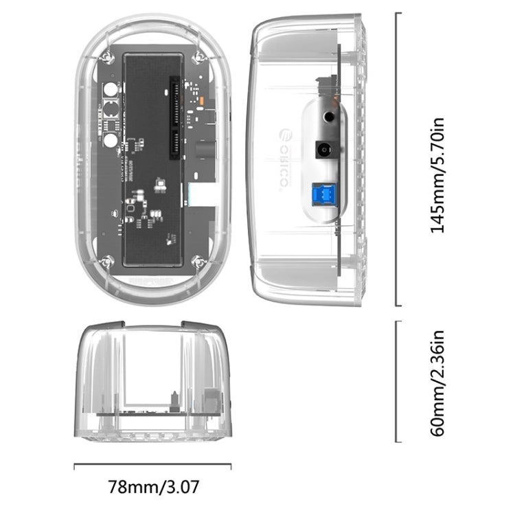 ORICO 6139U3 2.5 / 3.5 inch Transparent SATA to USB 3.0 Hard Drive Dock Station