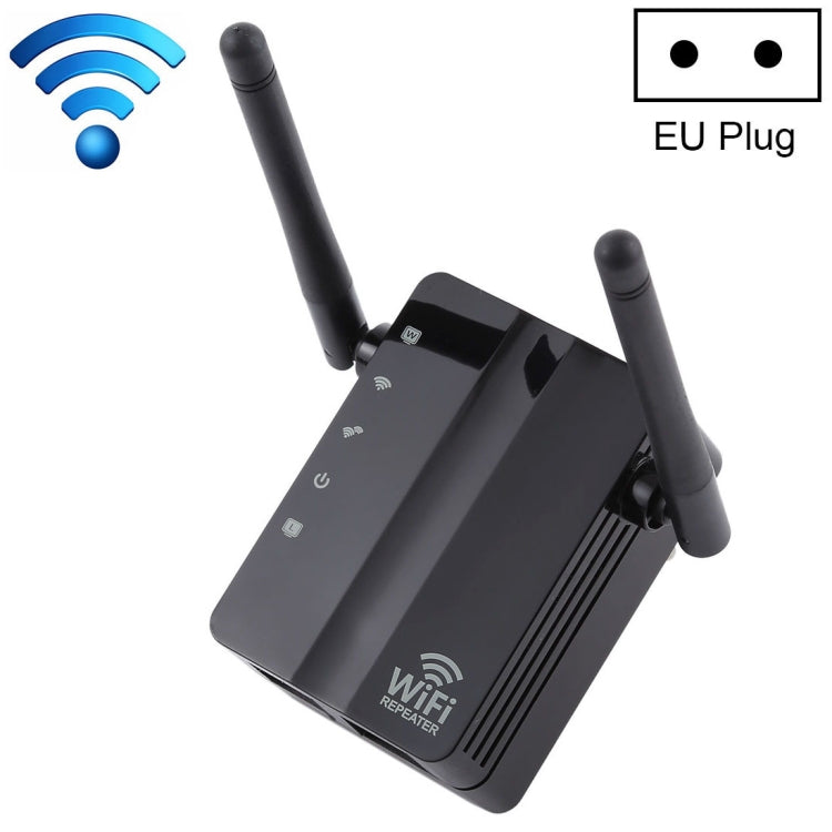 300Mbps Wireless-N Range Extender WiFi Repeater Signal Booster Network Router with 2 External Antenna, EU Plug