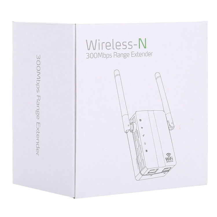 300Mbps Wireless-N Range Extender WiFi Repeater Signal Booster Network Router with 2 External Antenna, EU Plug