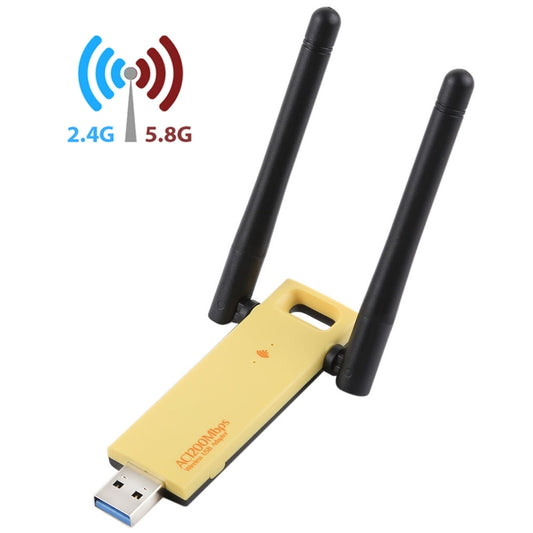 AC1200Mbps 2.4GHz & 5GHz Dual Band USB 3.0 WiFi Adapter External Network Card with 2 External Antenna