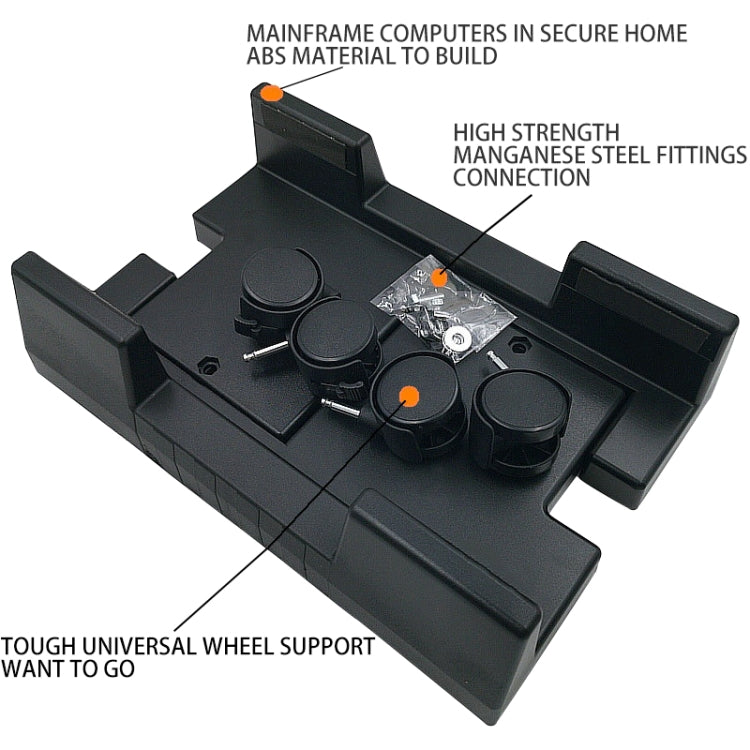 Computer Mainframe Host Adjustable Bracket  with Wheel, Size: S