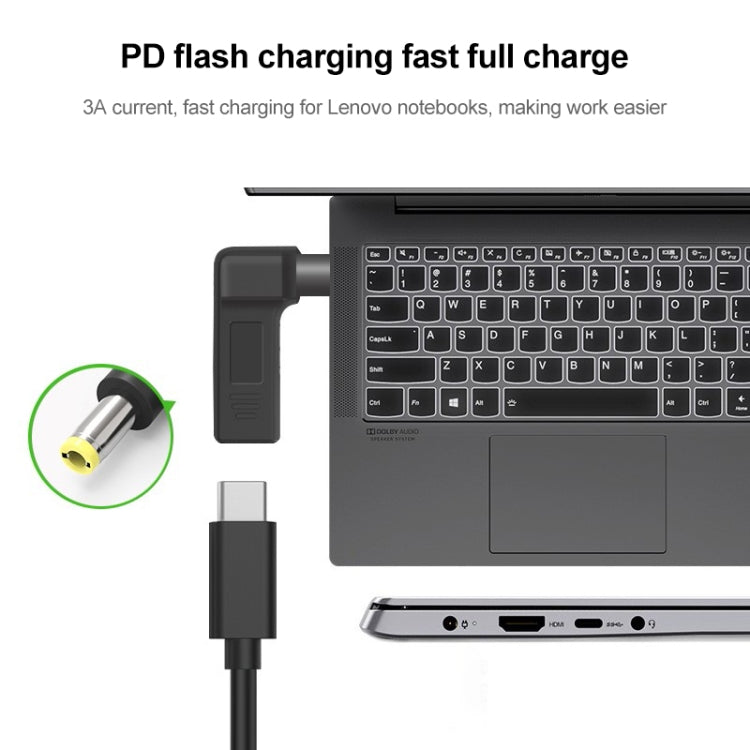 USB-C / Type-C Female to 5.5 x 2.5mm Male Plug Elbow Adapter Connector