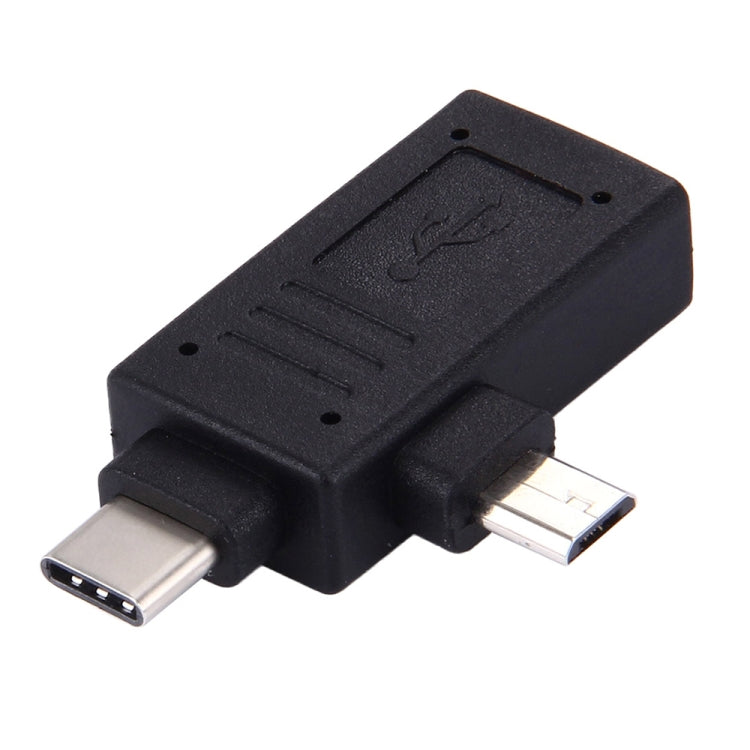 USB-C / Type-C Male + Micro USB Male to USB 2.0 Female Adapter