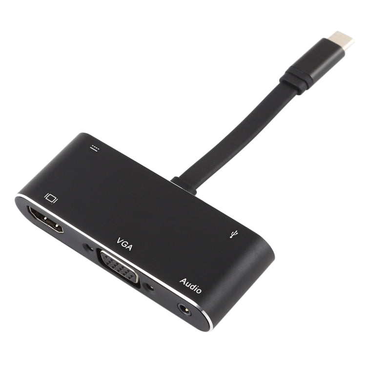 V126 UCB-C / Type-C Male to PD + HDMI + VGA + Audio + USB 3.0 Female 5 in 1 Converter