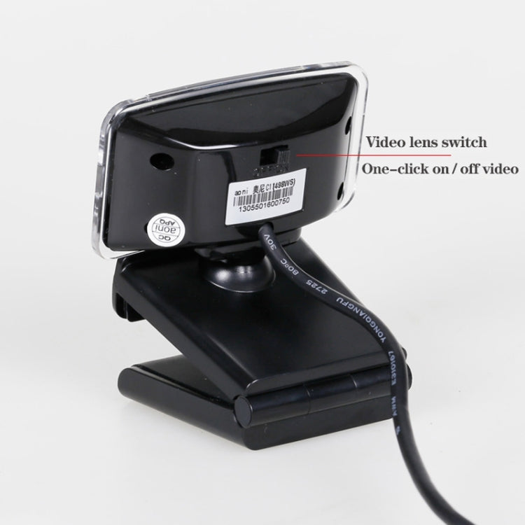 aoni C11 720P 150-degree Wide-angle Manual Focus HD Computer Camera with Microphone