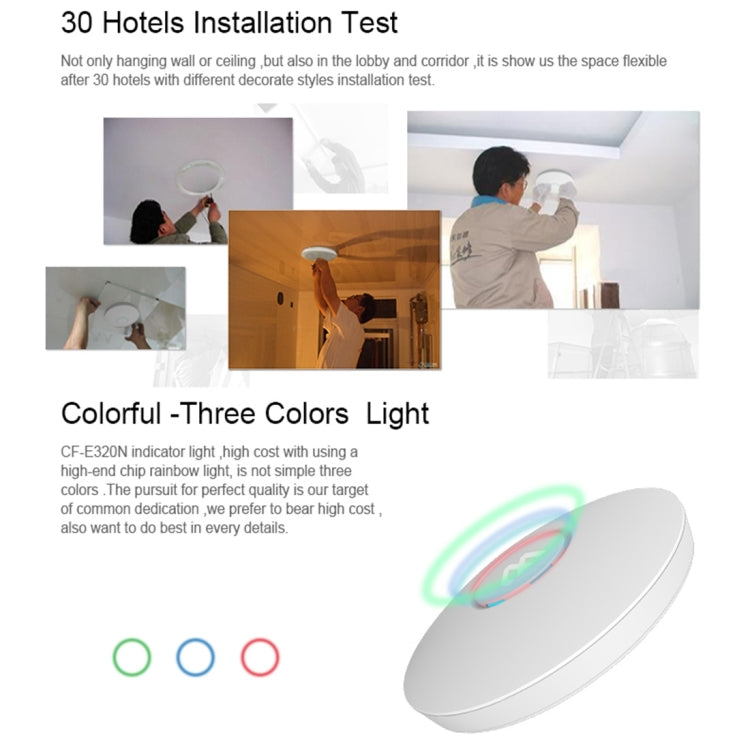 COMFAST CF-E320N MTK7620N 300Mbps/s UFO Shape Wall Ceiling Wireless WiFi AP / Repeater with 7 Colors LED Indicator Light & 48V POE Adapter, Got CE / ROHS / FCC / CCC Certification