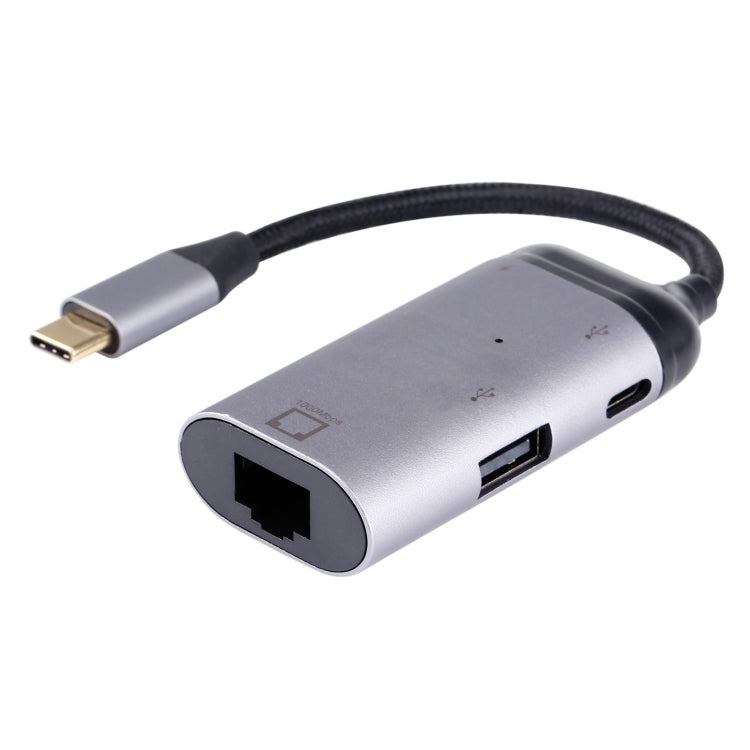 Type-C / USB-C Male to RJ45 Female  + Type-C / USB-C Female + USB Female Adapter Converter