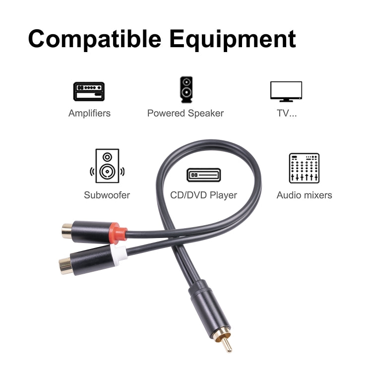 3686MFF-03 RCA Male to Dual RCA Female Audio Adapter Cable