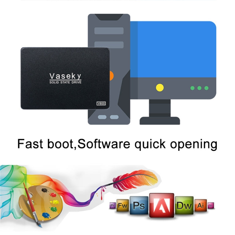 Vaseky V800 64GB 2.5 inch SATA3 6GB/s Ultra-Slim 7mm Solid State Drive SSD Hard Disk Drive for Desktop, Notebook