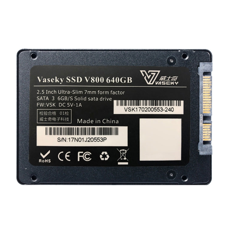 Vaseky V800 512GB 2.5 inch SATA3 6GB/s Ultra-Slim 7mm Solid State Drive SSD Hard Disk Drive for Desktop, Notebook