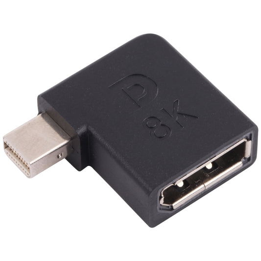 8K Mini DisplayPort Male to DisplayPort Female Elbow Adapter