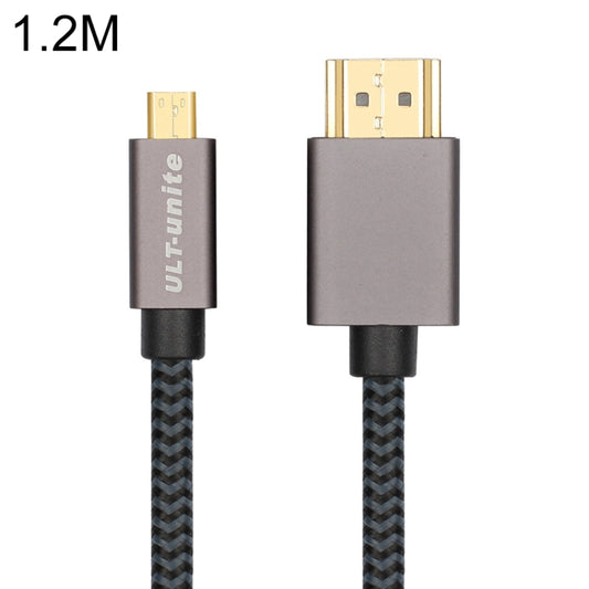 ULT-unite Gold-plated Head HDMI Male to Micro HDMI Male Nylon Braided Cable, Cable Length: 1.2m