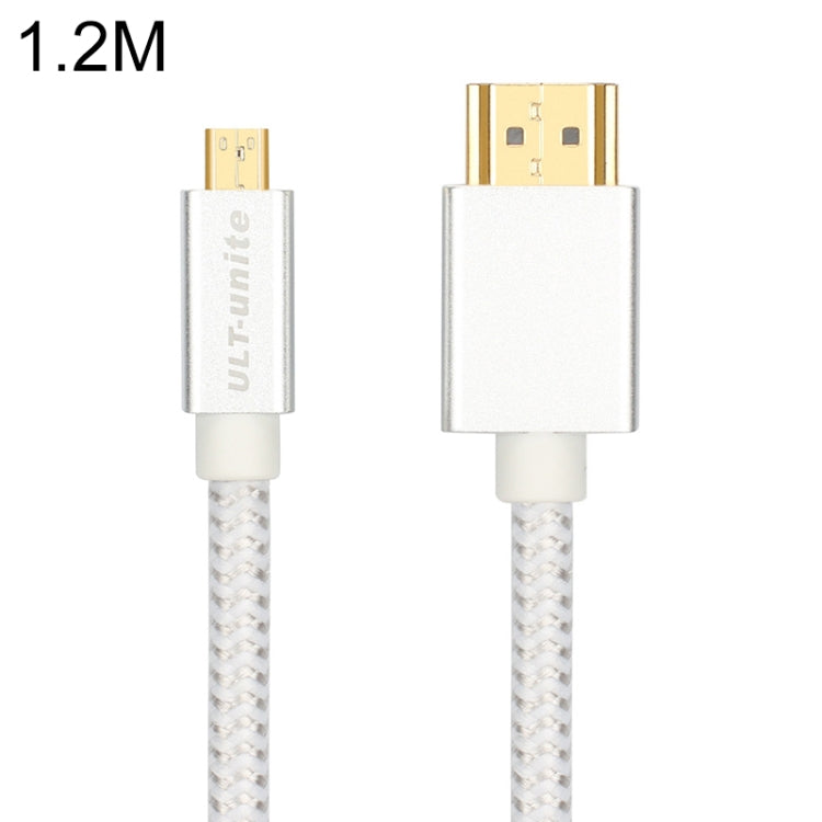 ULT-unite Gold-plated Head HDMI Male to Micro HDMI Male Nylon Braided Cable, Cable Length: 1.2m