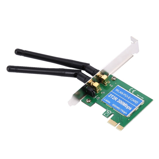 300Mbps PCI Express Wireless LAN Network Adapter Card with 2 Antennas, IEEE 802.11b / 802.11g / 802.11n Standards