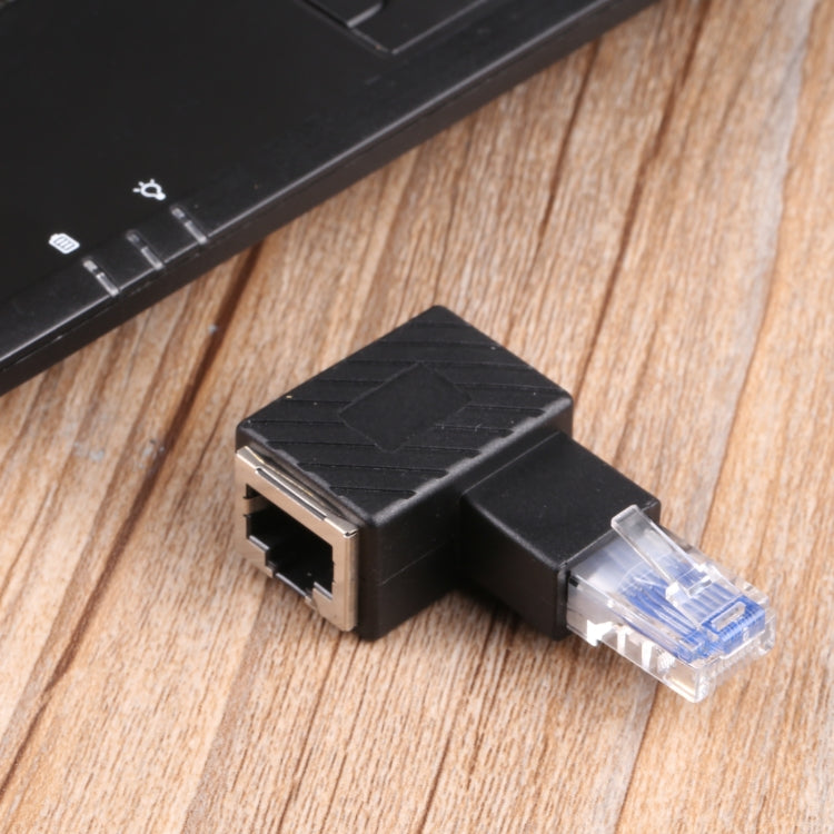 RJ45 Male to Female Converter 90 Degrees Extension Adapter for Cat5 Cat6 LAN Ethernet Network Cable