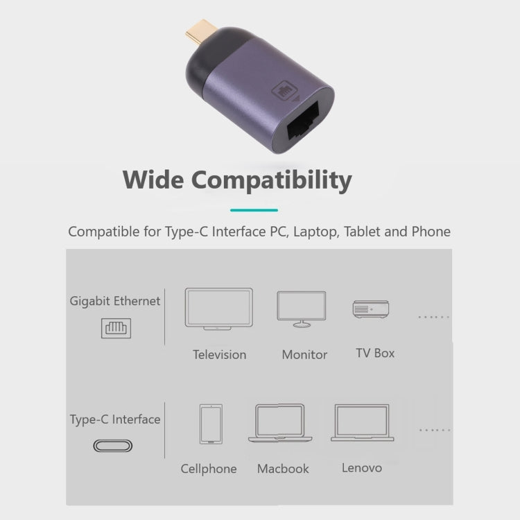 USB-C / Type-C Male to 100M RJ45 Female Adapter