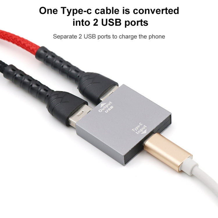 USB-C / Type-C Female to USB Female 1 to 2 Converter