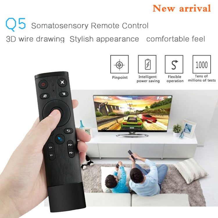 Q5 Gyroscope + Voice Foreign Version USB 2.4G Wireless Voice Flying Mouse Remote Control, Support Set-Top Box / Computer