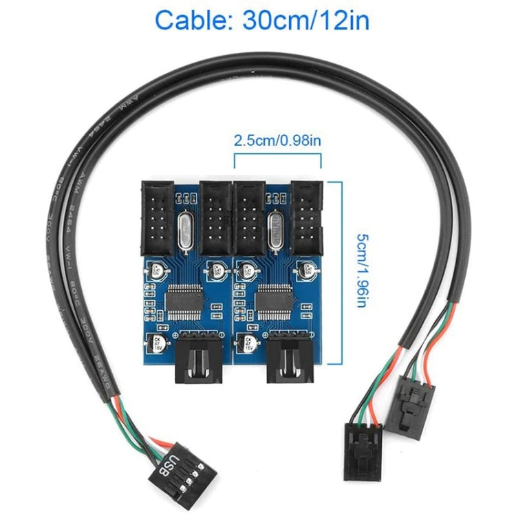 Rocketek HC427 9 Pin USB2.0 HUB Adapter One-to-Four Splitter Circuit Board