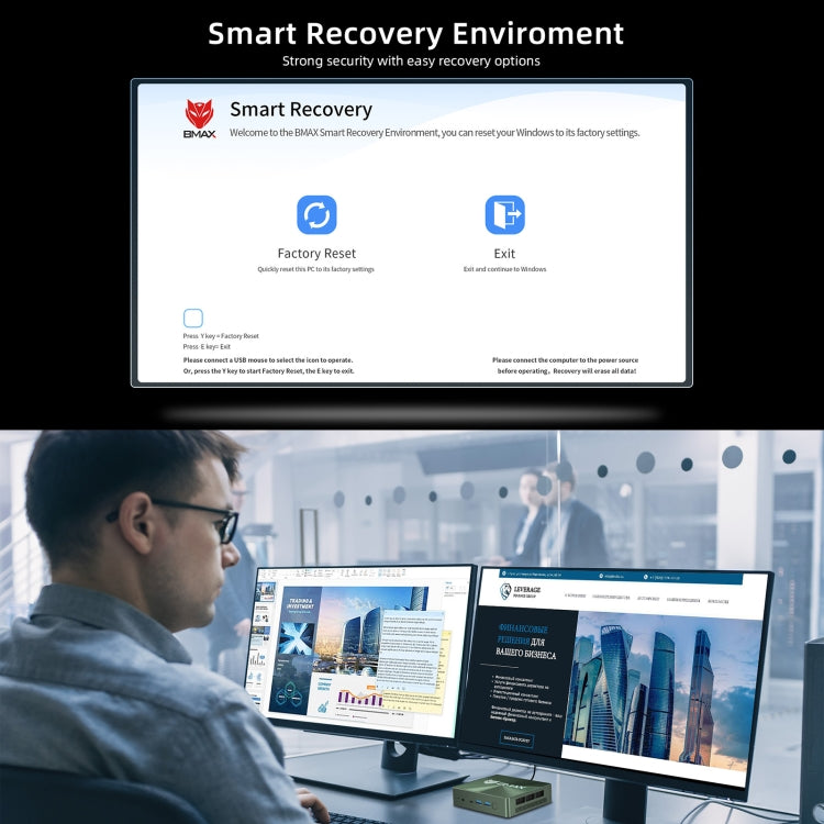 BMAX B6 Plus Windows 11 Mini PC, 12GB+512GB, Intel Core i3-1000NG4, Support HDMI / RJ45, EU Plug