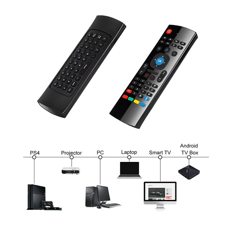 MX3-L Standard Version 2.4GHz Fly Air Mouse Wireless Keyboard Remote Control