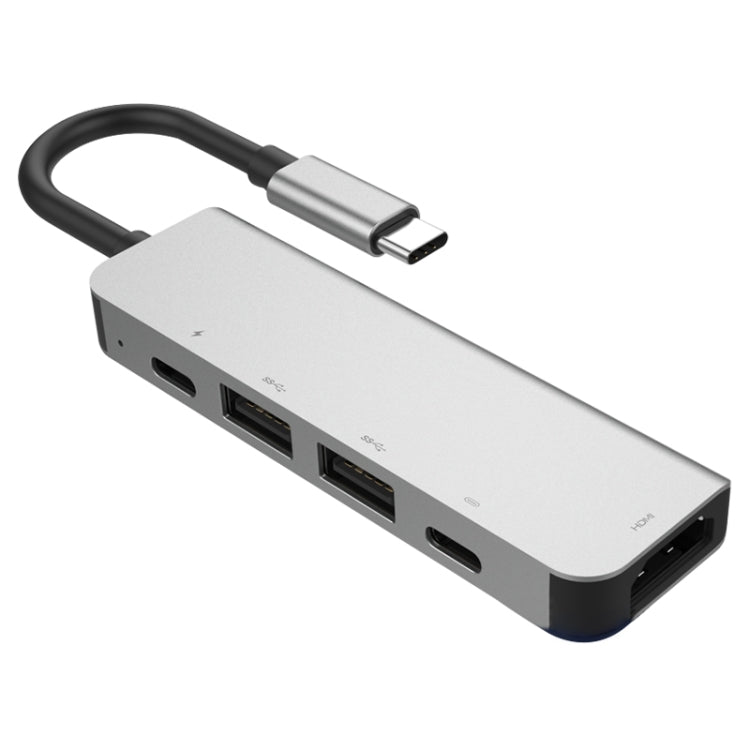 5 in 1 HDMI + USB x 2 + PD x 2 to USB-C / Type-C HUB Adapter