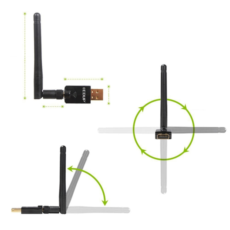 EDUP EP-DB1607 600Mbps 2.4GHz & 5GHz Dual Band Wireless Wifi USB 2.0 Ethernet Adapter Network Card