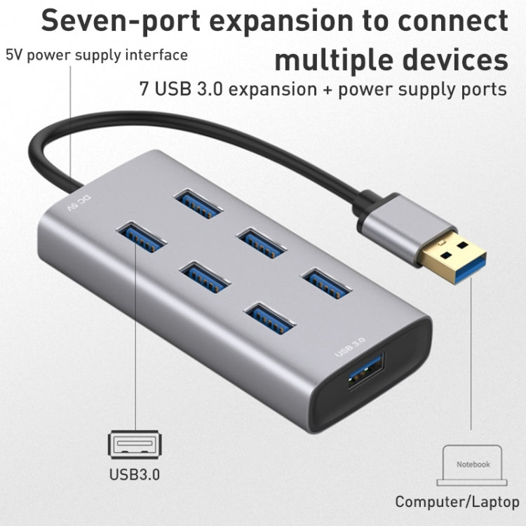 8108 7 Ports USB 3.0 to USB 3.0 HUB, Cable Length: 80cm