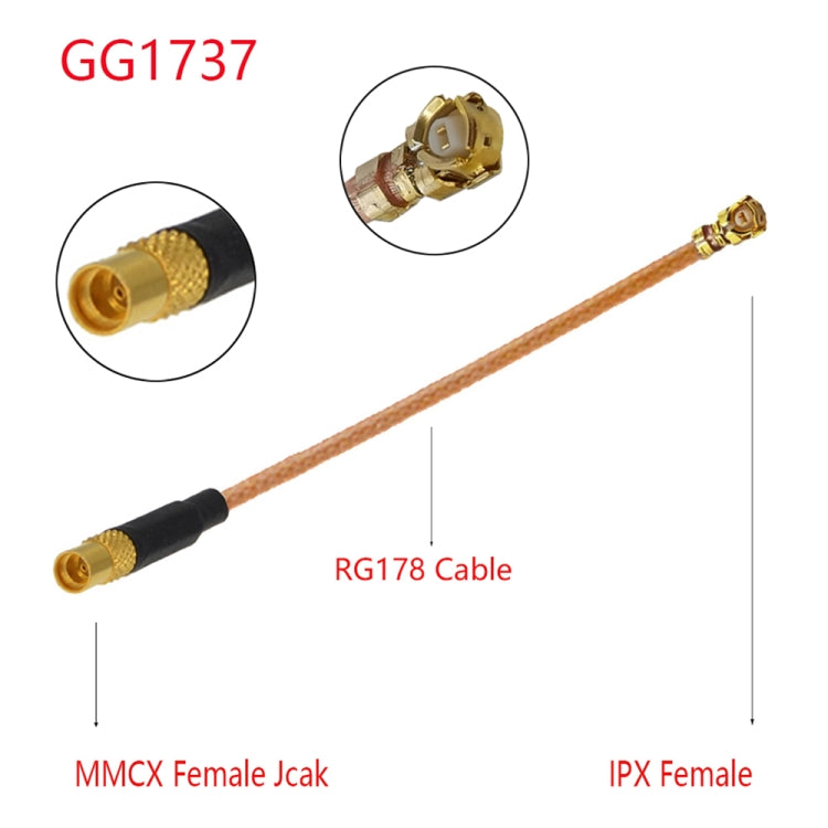 IPX Female to GG1737 MMCX Female RG178 Adapter Cable, Length: 15cm