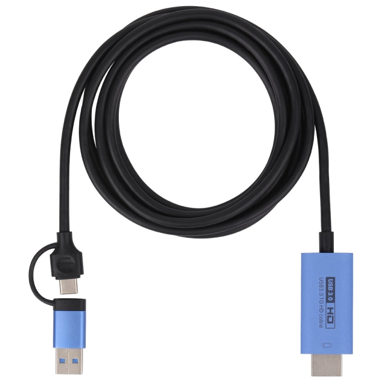 V05E USB 3.0 + USB-C / Type-C to HDMI Adapter Cable