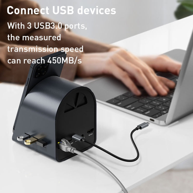 BYL-2211 10 in 1 USB-C / Type-C HUB Adapter, Support Phone Charger