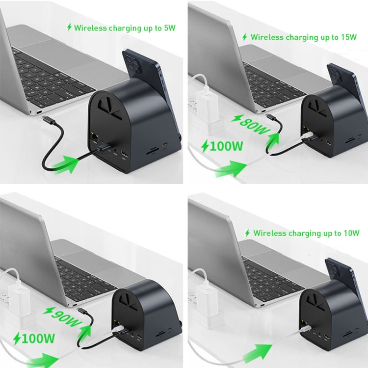 BYL-2211 10 in 1 USB-C / Type-C HUB Adapter, Support Phone Charger