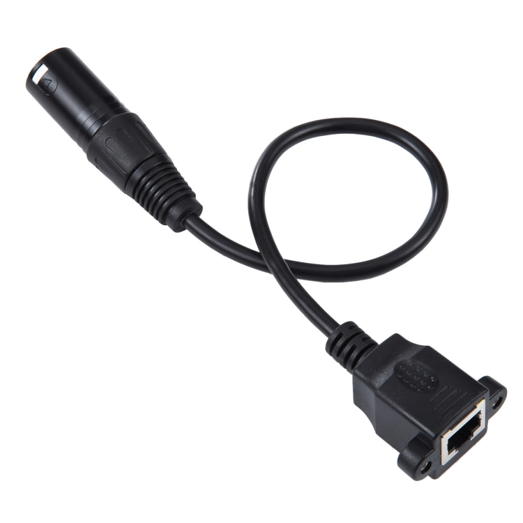 3-pin XLR Male to RJ45 Female Ethernet LAN Network Extension Cable, Cable Length: 30cm