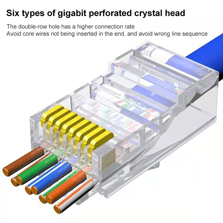 100pcs /Pack Cat6e Unshielded Pass Through RJ45 Connector Modular Plug