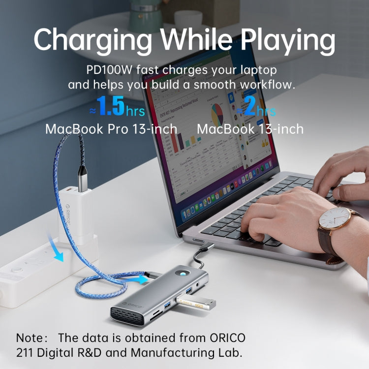 ORICO PW11-8PC Type-C / USB-C 8-in-1 5Gbps Multifunction Docking Station