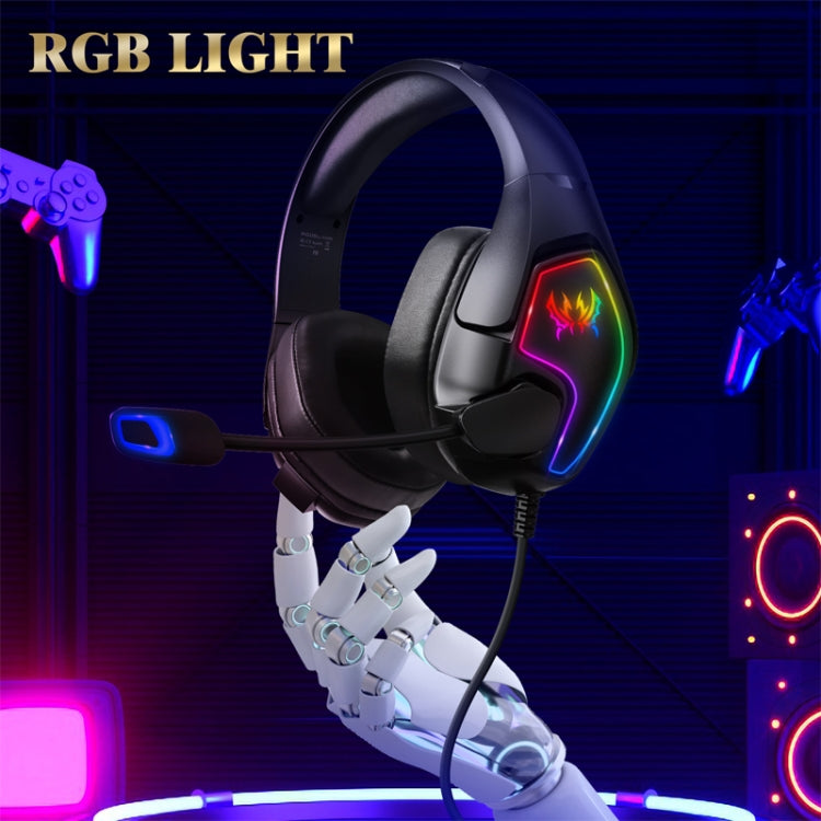 KOTION EACH G3000 3.5mm & USB Plug Stereo RGB Light Gaming Headset with Omni-directional Mic, Cable Length: 1.9m