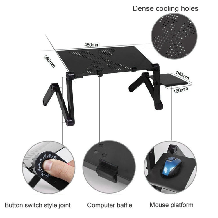 Portable 360 Degree Adjustable Foldable Aluminium Alloy Desk Stand with Cool Fans & Mouse Pad for Laptop / Notebook