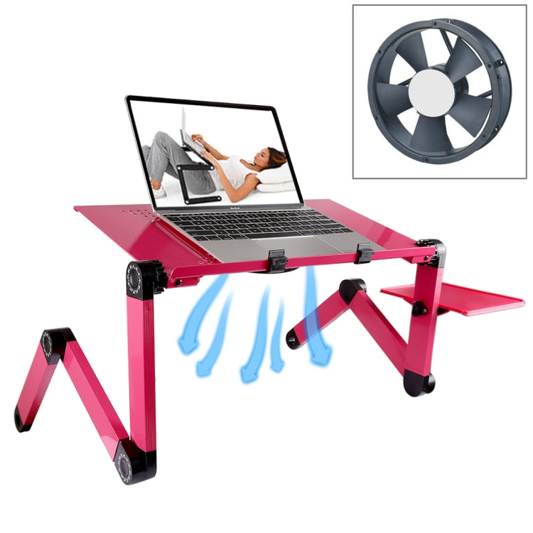 Portable 360 Degree Adjustable Foldable Aluminium Alloy Desk Stand with Cool Fans & Mouse Pad for Laptop / Notebook