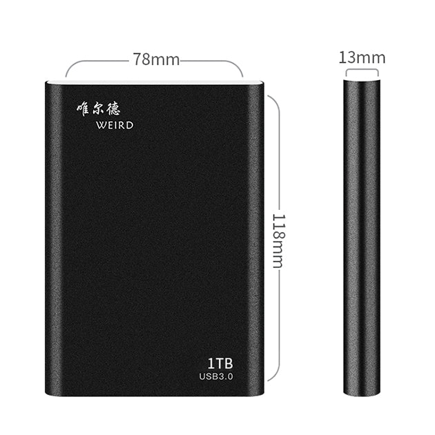 WEIRD 1TB 2.5 inch USB 3.0 High-speed Transmission Metal Shell Ultra-thin Light Mobile Hard Disk Drive