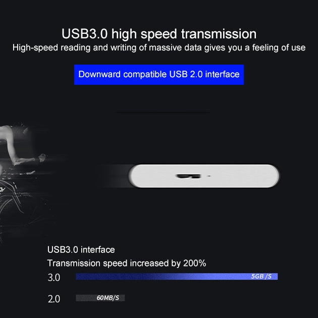 WEIRD 320GB 2.5 inch USB 3.0 High-speed Transmission Metal Shell Ultra-thin Light Mobile Hard Disk Drive