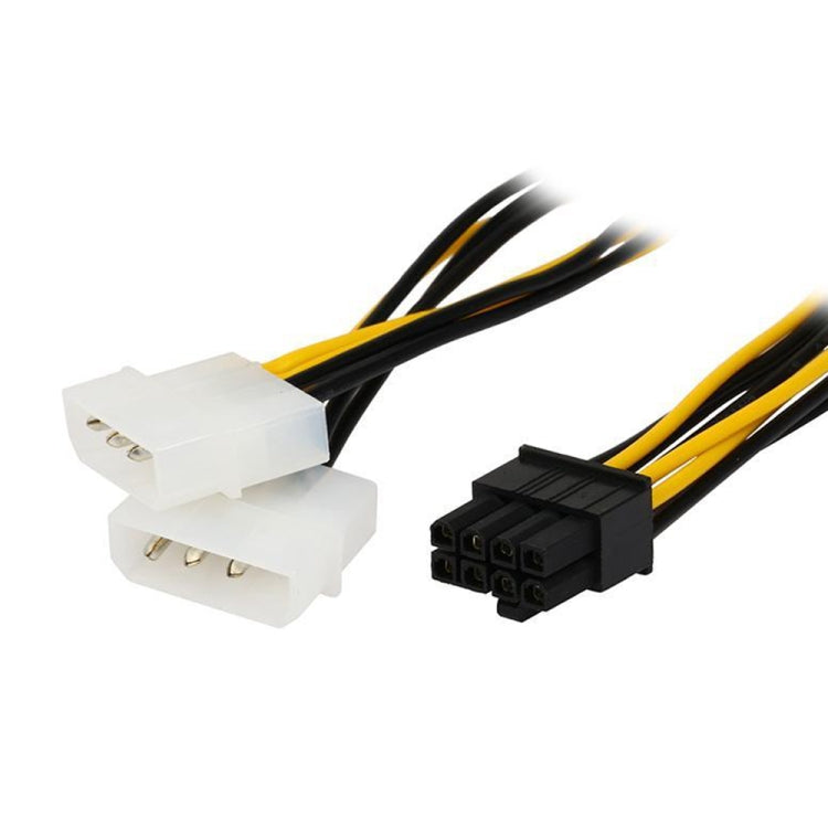 18cm Y Shape 8 Pin PCI Express to Dual 4 Pin Molex Graphics Card Power Cable