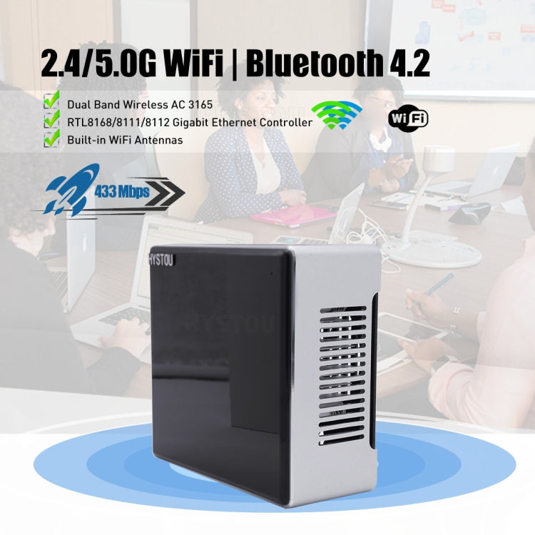 HYSTOU M5 Windows 7/8/10 / WES7/10/Linux System Mini PC, Intel Core i7-9750H 6 Core 12 Threads up to 4.5GHz, 16GB RAM+512GB SSD, EU Plug