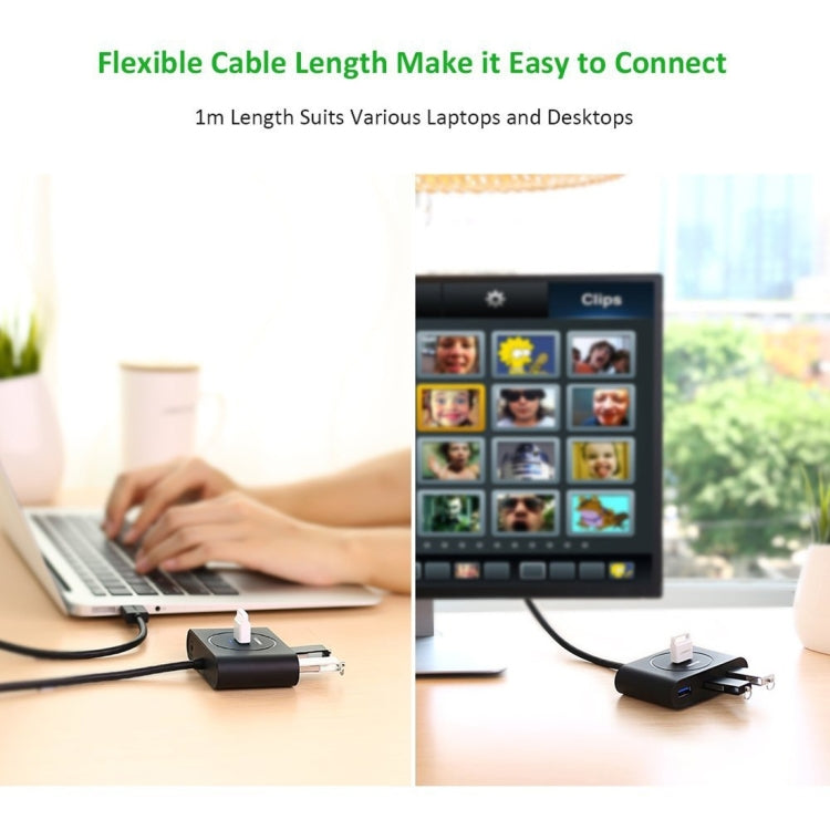 UGREEN Portable Super Speed 4 Ports USB 3.0 HUB Cable Adapter, Not Support OTG, Cable Length: 2m