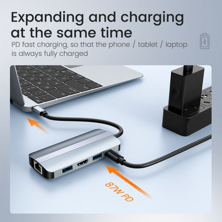 BYL-2206 9 in 1 USB-C / Type-C to USB Multifunctional Docking Station HUB Adapter