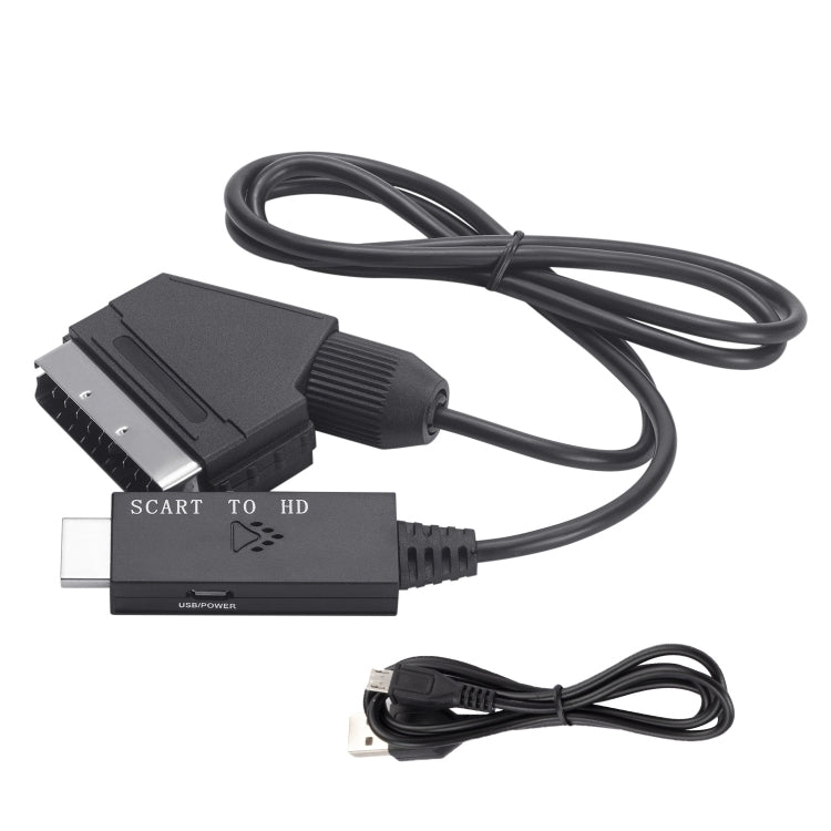 Scart To HDMI-Compatible Converter Video Audio Adapter Cable