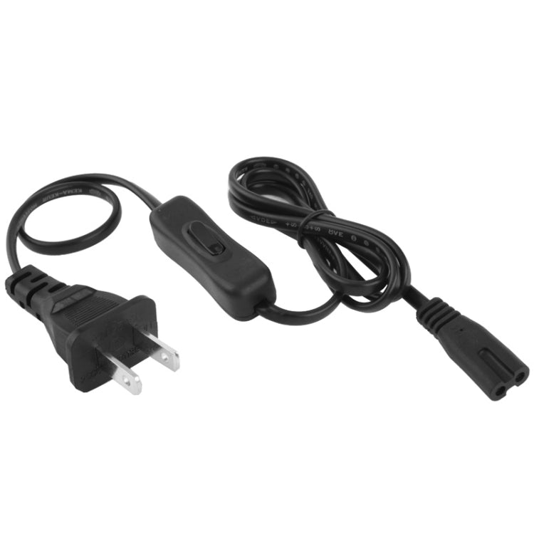 2 Prong Style US Plug AC Power Cord with 304 Switch, Length: 3m