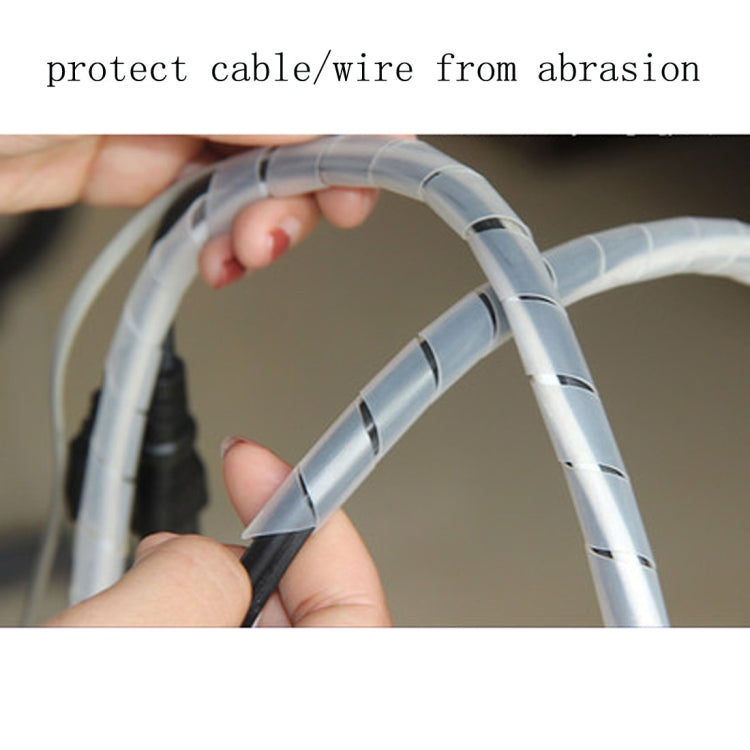 15m PE Spiral Pipes Wire Winding Organizer Tidy Tube, Nominal Diameter: 6mm